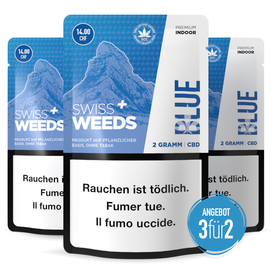 3er Set CBD Blüten - Swiss Weeds Blue
