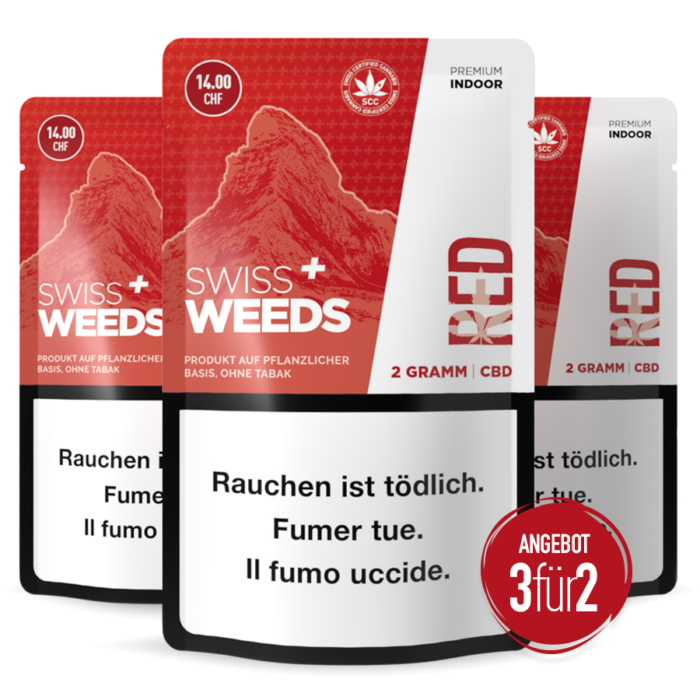 3er Set CBD Blüten - Swiss Weeds Red